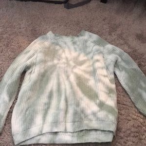 green tie die sweater